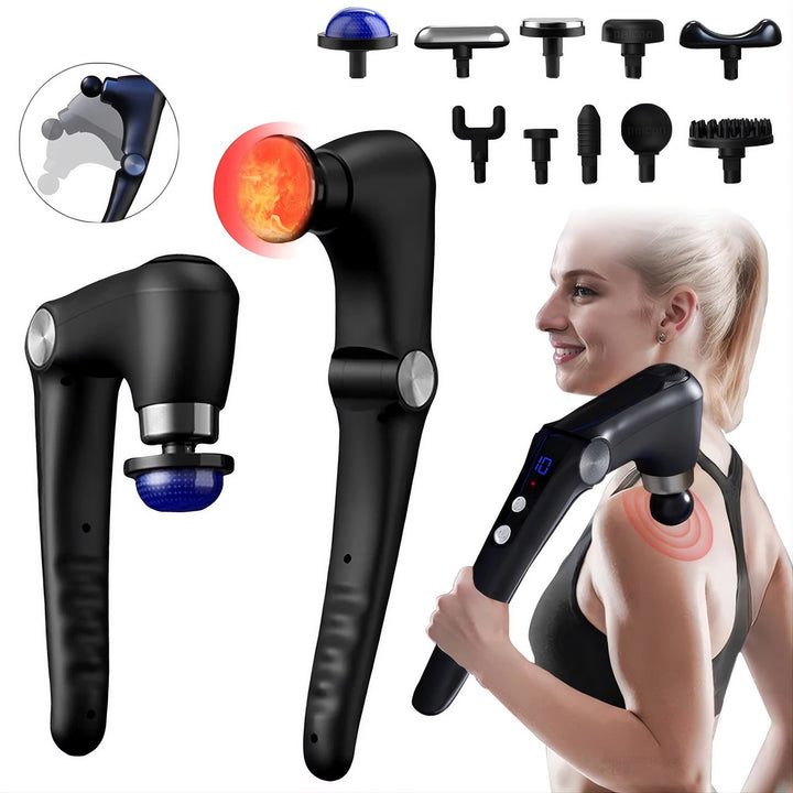 Faszien Massage Gun mit Verlängerungsgriff & 10 Aufsätzen