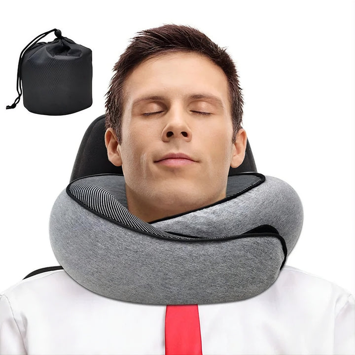 Memory Foam Nackenkissen mit 360° Support – Kompakt & Reisebereit