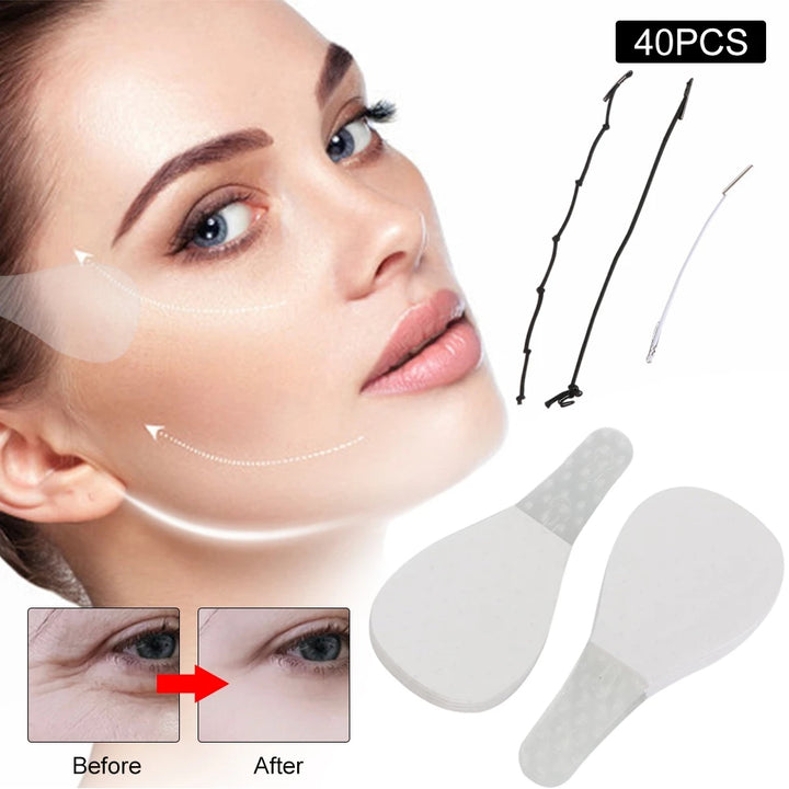 40x Gesichtsklebebänder – Hautfreundliches Facelift Tape
