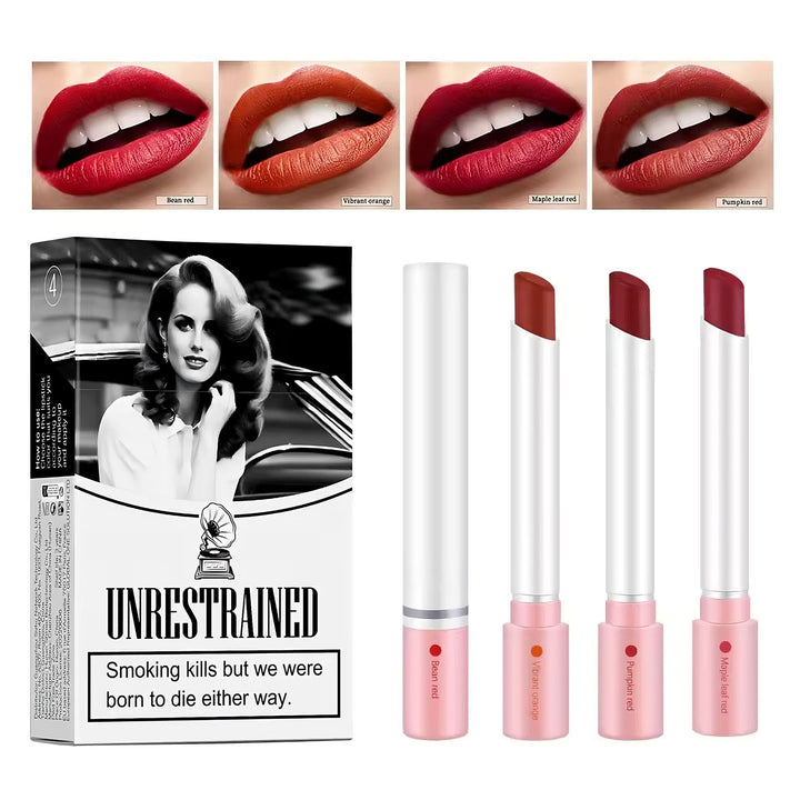4-teiliges Lippenstift-Set im Etui – Matte Farben