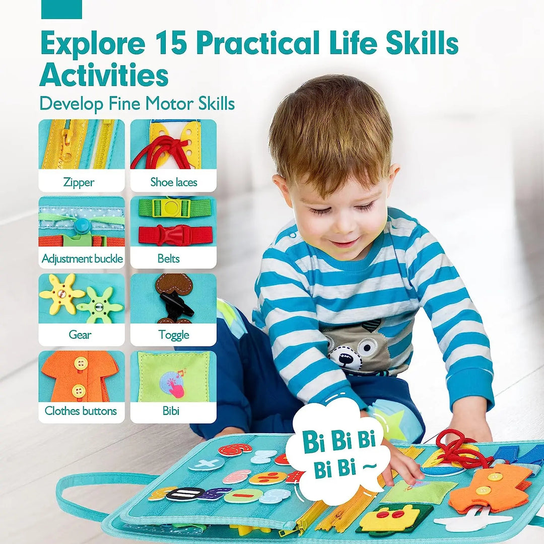Montessori Busy Book – Lernspielzeug für Kinder mit 15 Aktivitäten