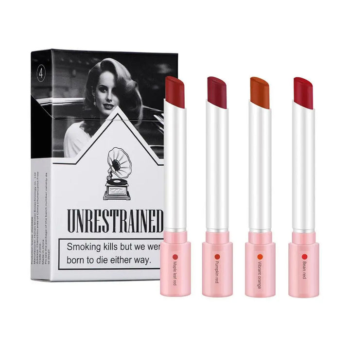 4-teiliges Lippenstift-Set im Etui – Matte Farben