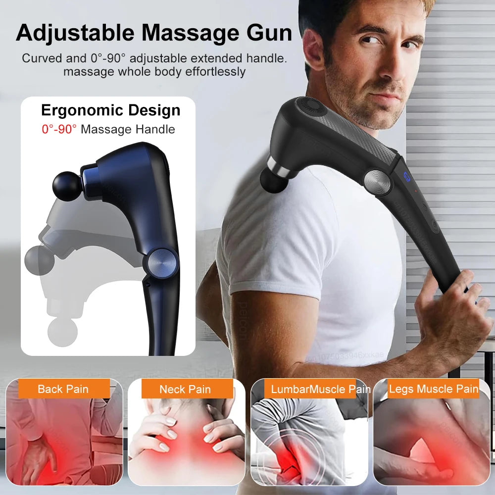 Faszien Massage Gun mit Verlängerungsgriff & 10 Aufsätzen