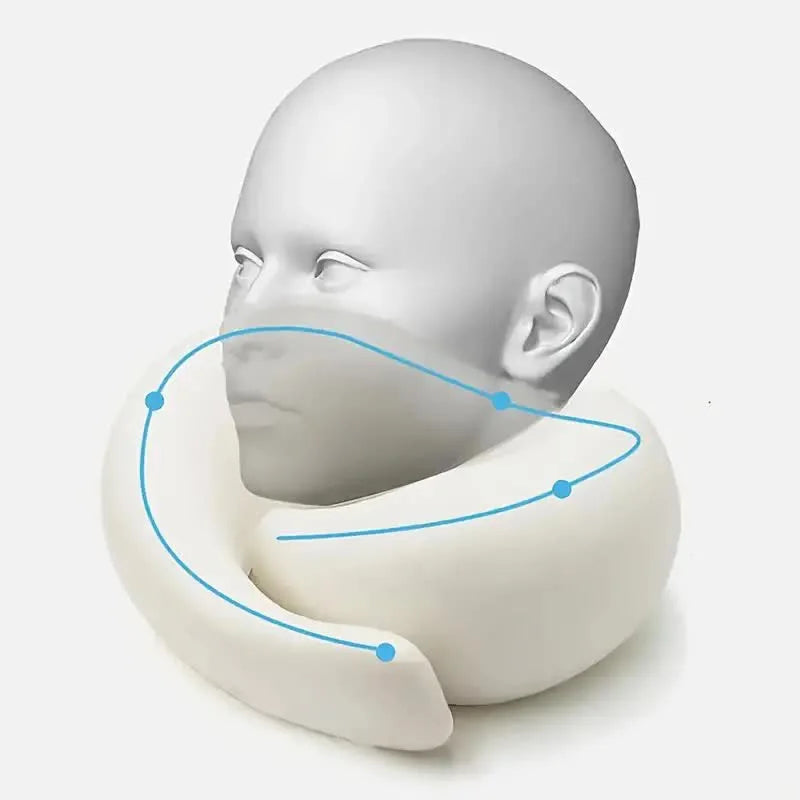 Memory Foam Nackenkissen mit 360° Support – Kompakt & Reisebereit