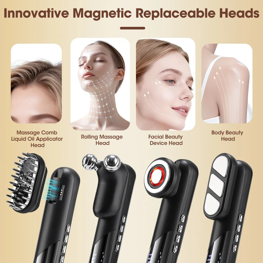 4-in-1 EMS Massagekamm mit Wärme & Lichtfunktion