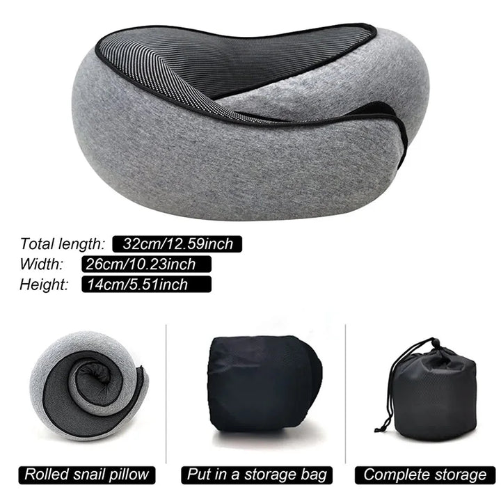 Memory Foam Nackenkissen mit 360° Support – Kompakt & Reisebereit