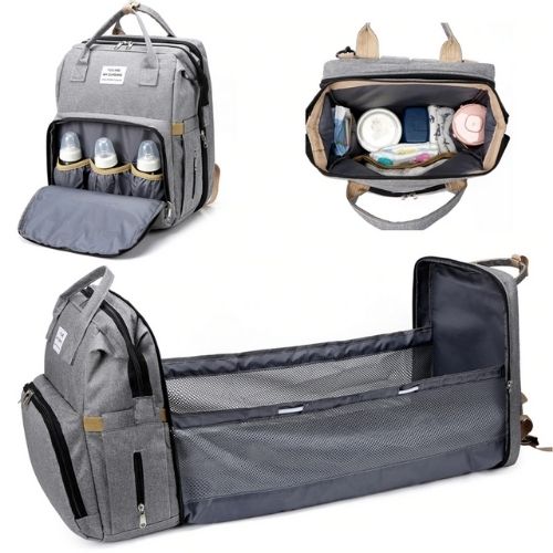 Baby-Windelrucksack mit integriertem Babybett