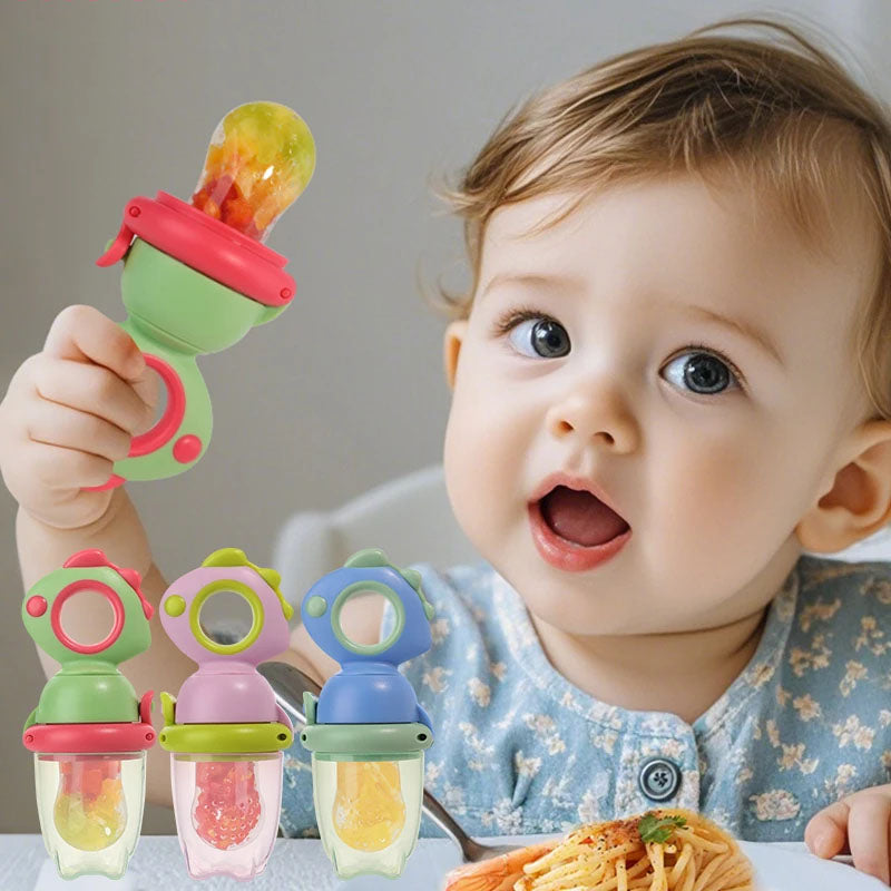 Baby Fruchtsauger inkl. 3 Silikon-Aufsätzen (S–L) ab 4 Monaten