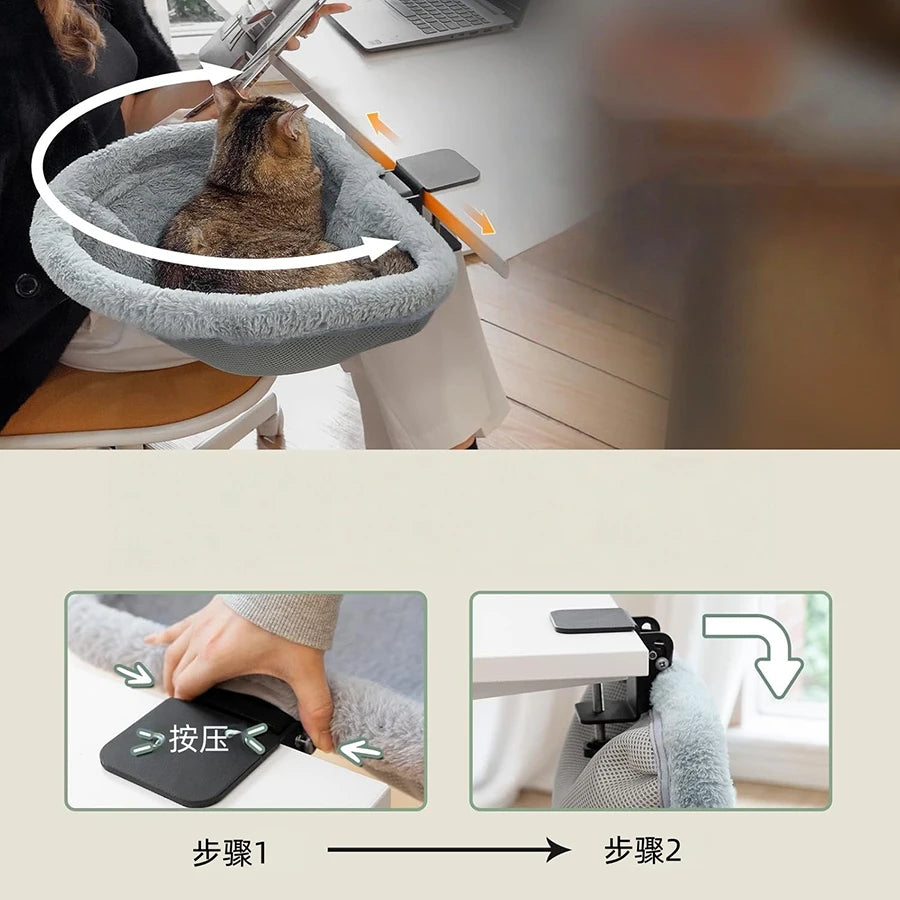 DeskNest™ Katzen-Liege für den Schreibtisch