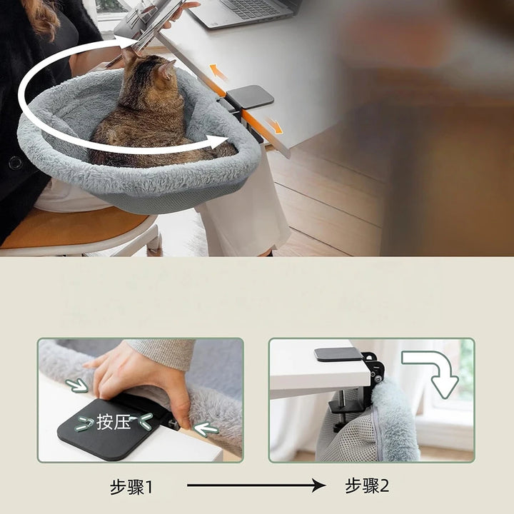 DeskNest™ Katzen-Liege für den Schreibtisch