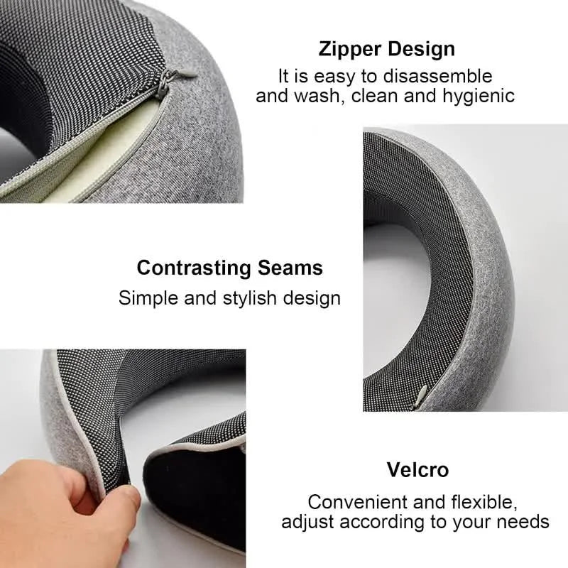 Memory Foam Nackenkissen mit 360° Support – Kompakt & Reisebereit