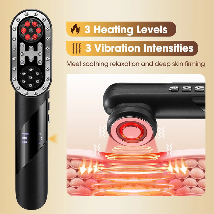 4-in-1 EMS Massagekamm mit Wärme & Lichtfunktion