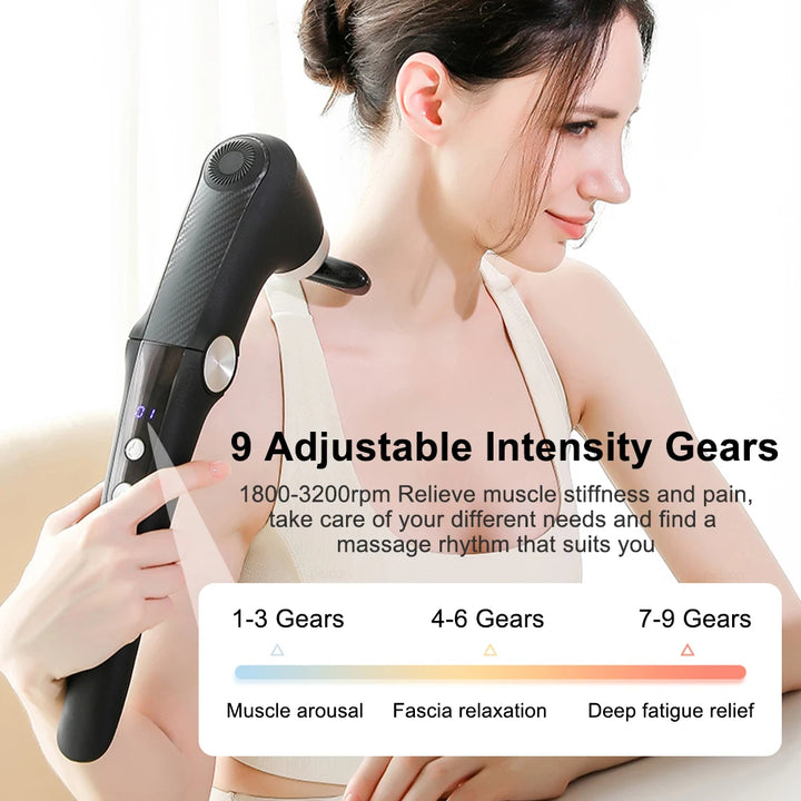 Faszien Massage Gun mit Verlängerungsgriff & 10 Aufsätzen