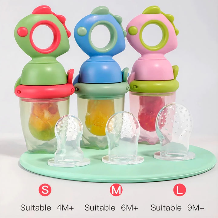 Baby Fruchtsauger inkl. 3 Silikon-Aufsätzen (S–L) ab 4 Monaten