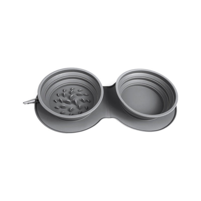 Faltbare Silikon-Doppelschale für Hunde & Katzen