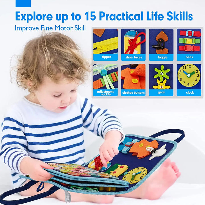 Montessori Busy Book – Lernspielzeug für Kinder mit 15 Aktivitäten