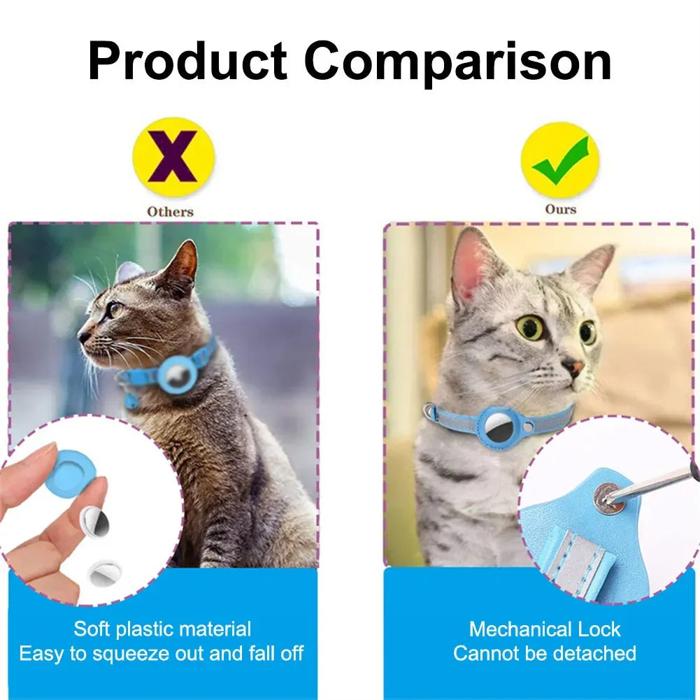 Reflektierendes Katzenhalsband mit Apple AirTag-Halter – Sicherheit & Tracking