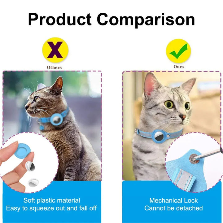 Reflektierendes Katzenhalsband mit Apple AirTag-Halter – Sicherheit & Tracking