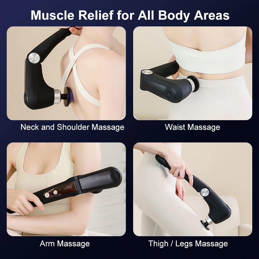 Faszien Massage Gun mit Verlängerungsgriff & 10 Aufsätzen